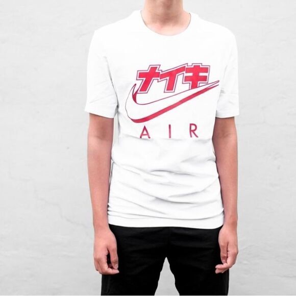 NIKE AIR JORDAN LEGACY 1 CREWNECK SHORT SLEEVE WHITE TEE SHIRT - Picture 2 of 5